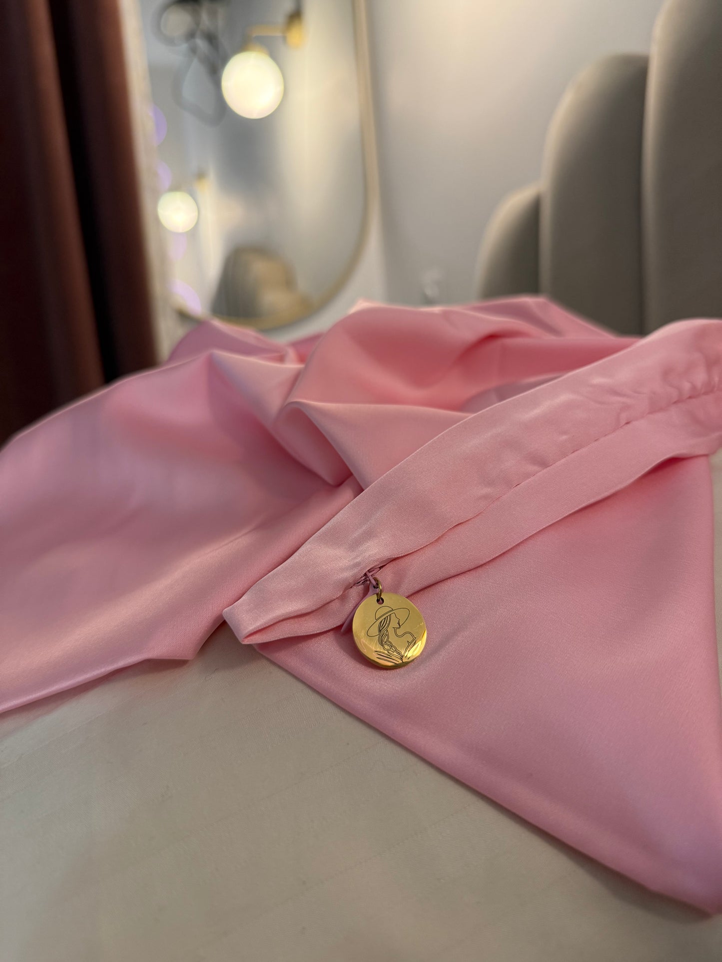Taie d'oreiller en soie rose