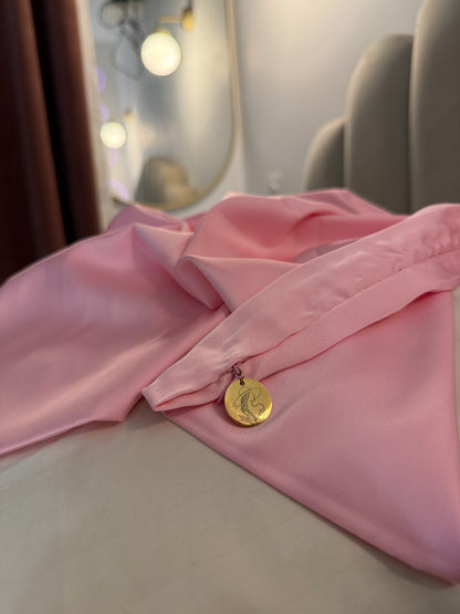 Taie d'oreiller en soie rose