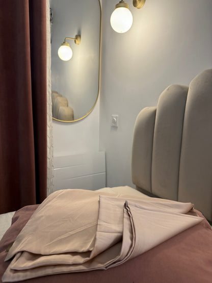 Taie d'oreiller en soie beige